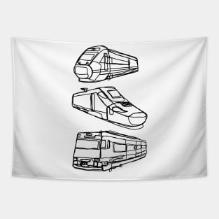 Railway rails train train driving love trains train driver high speed trains locomotive Tapestry