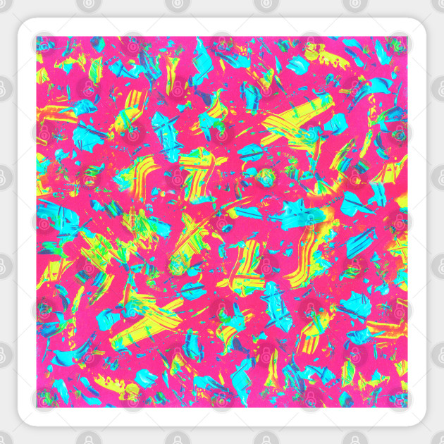 Neon Paint Pink Abstract Sticker Teepublic Uk