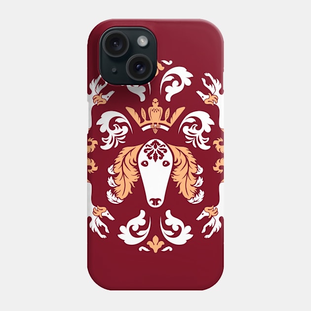 The Spirit of Saluki Damask (Red) Phone Case by illucalliart