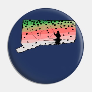 Rainbow Trout Fly Fish Connecticut Fly Fishing Fisherman Gifts Pin