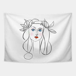 Denizko Art Woman by Picasso - White Tapestry