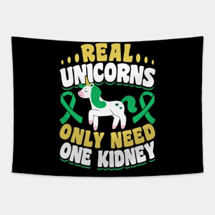 Organ Donor Green Ribbon, Real Unicorns Only Need One Kidney Tapestry