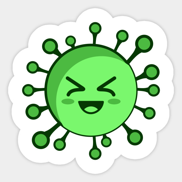 Haha React Emoji Virus Corona Emoticons Corona Aufkleber