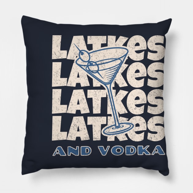 Latkes and Vodka - Hanukkah Party Pillow by Unified by Design