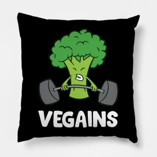 Weightlifting Broccoli Vegains Funny Broccoli Pillow