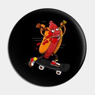 Hotdog Skater Funny Skating Bratwurst Pin