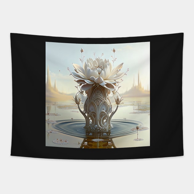 Flower and Crystal Lake Tapestry by D3monic