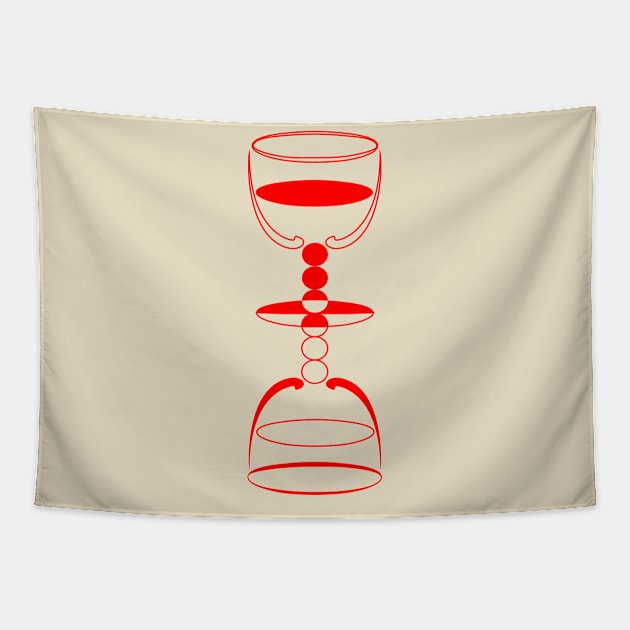 Half Full Half Empty Art Deco Cups Tapestry by Elizza