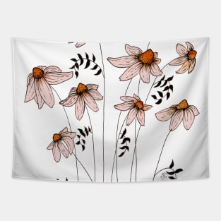 Daisies Illustration Tapestry