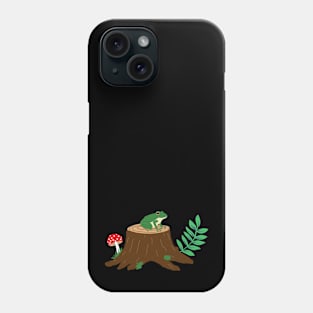 Frog on a tree stump Phone Case