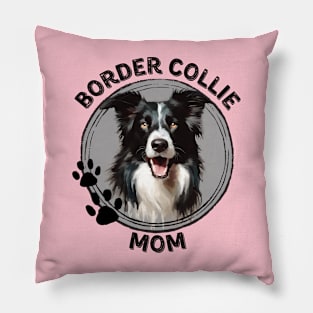 Border Collie Dog Mom Dog Breed Portrait Pillow