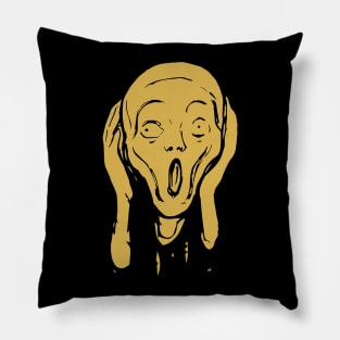 The Scream Edvard Munch The Scream Hearers Head Minimal Gold Pillow