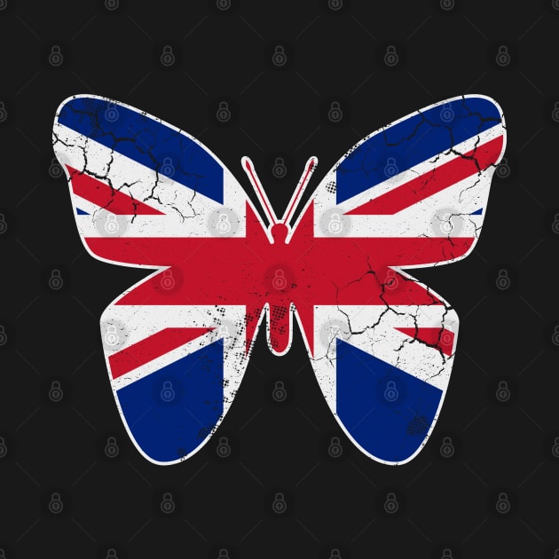 Great Britain Union Jack Flag Butterfly UK EU Brit British Gift by E