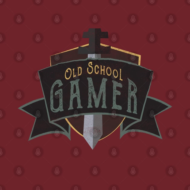 Vintage Old School Gamer Crest by Commykaze