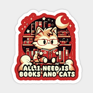 All I Need Is Books And Cats Magnet