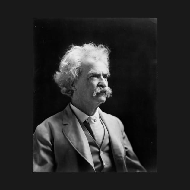 Vintage Iconic Mark Twain Black and White by pdpress