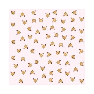 Cute Fox Pattern on Pink Background T-Shirt