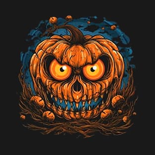 Halloween Pumpkin, Spooky Pumpkin Face T-Shirt T-Shirt