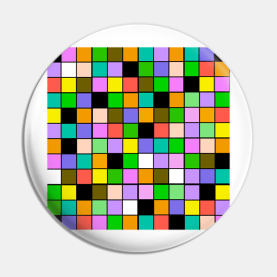 checkerboard Color Blocks Pastel Pattern Pin