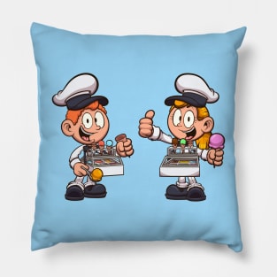 Boy And Girl Selling Ice Cream Pillow