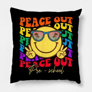 Peace Out Preschool Graduation Kids Smile Face Pillow