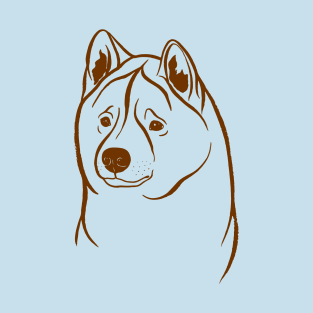 American Akita (Light Blue and Brown) T-Shirt