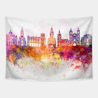 Bielsko-Biala skyline in watercolor Tapestry