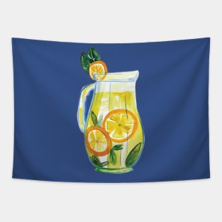 Pitcher of lemonade watercolor Tapestry