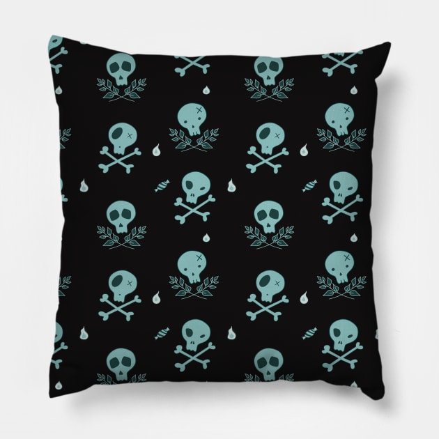 Halloween cute skulls Pillow by Rodhia