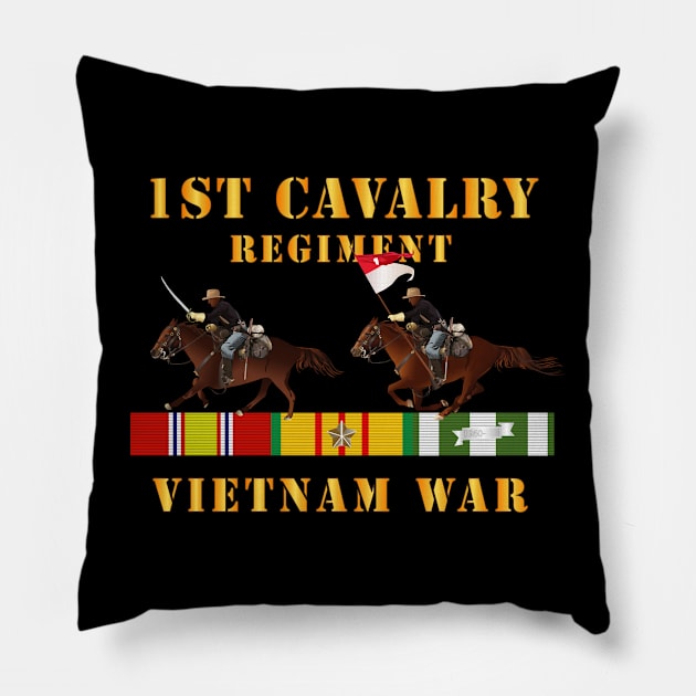 1st Cavalry Regiment - Vietnam War wt 2 Cav Riders and VN SVC X300 Pillow by twix123844