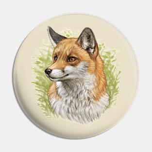 Fox in the grass Pin