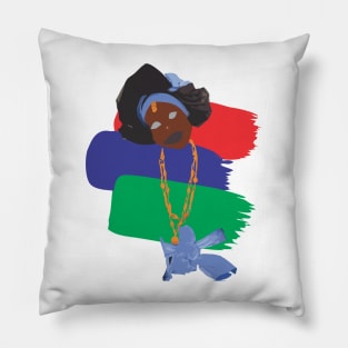 Gambian Woman Vector Pillow