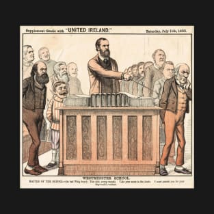 Charles Stewart Parnell cartoon scanned from the United Ireland Newspaper supplement of 11 July 1885 T-Shirt