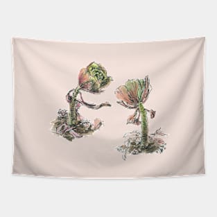 Cute Succulent Cactus Plant Tapestry