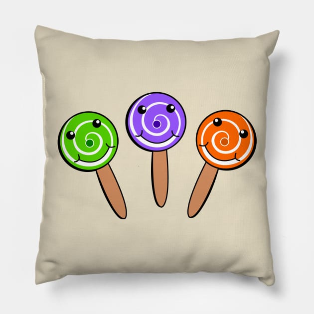 Lollipop, Lollipop (Solid Secondary Colours) Pillow by traditionation