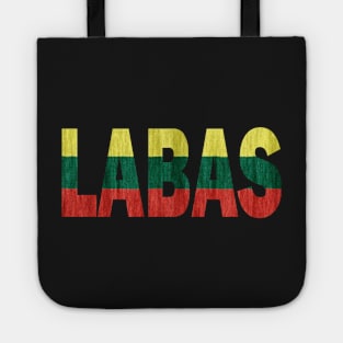 Labas Lithuanian Hello Funny Lietuva Language Flag Tote