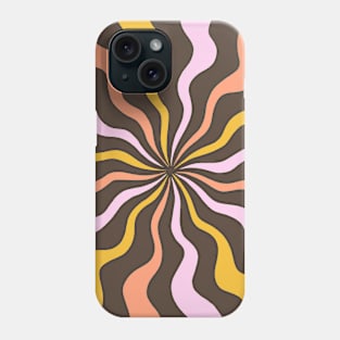 Retro groovy colorful waves Phone Case