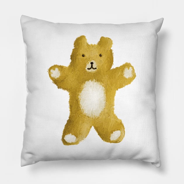 Golden Teddy Pillow by Nigh-designs