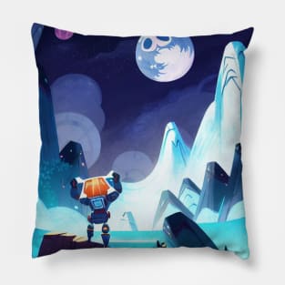 Lost Robot in a uninhabited planet Pillow