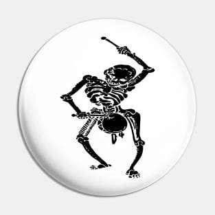 Civil War Federal Drummer Boy Skeleton In Black Pin