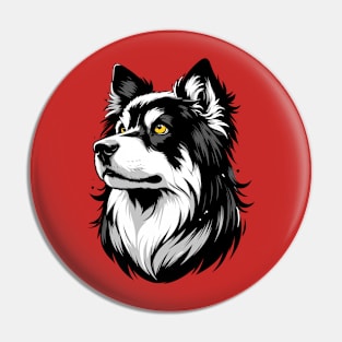 Stunning and Cool Bohemian Shepherd Monochrome and Gold Portrait for Father's Day Pin