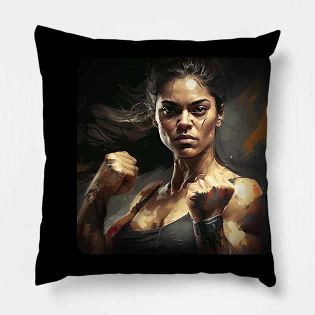 Woman - Fierce, Unapologetic, Unstoppable (no text) Pillow by AI-datamancer