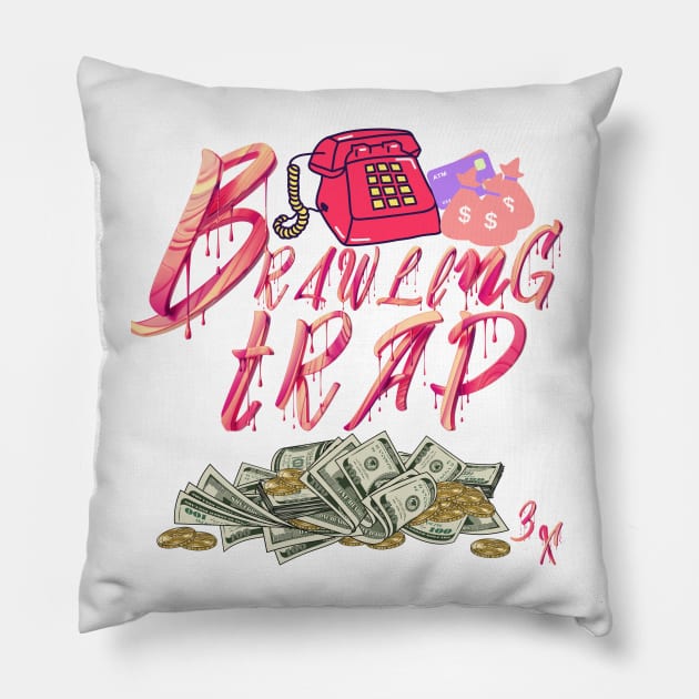 Brawling Trap Teez T-shirt Pillow by Nolimbs Photo Shop