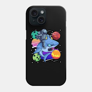 Galaxy Astronaut Riding Shark Phone Case