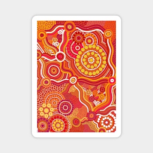 Aboriginal Art red Magnet