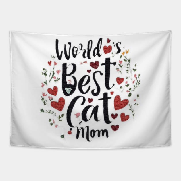 World's Best Cat mum Tapestry by JnS Merch Store