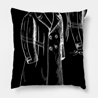 Coat Vintage Patent Hand Drawing Pillow