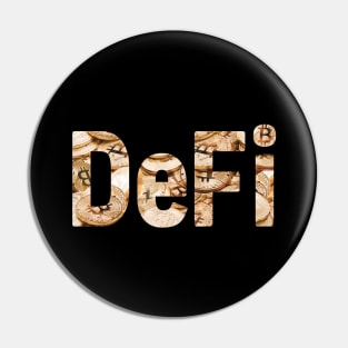 DeFi text with bitcoins pattern Decentralized Finance Pin