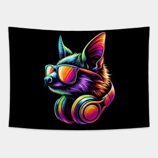 Bat With Sunglasses And Headphones Tapestry