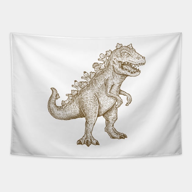 reptar lines Tapestry by Firebrander